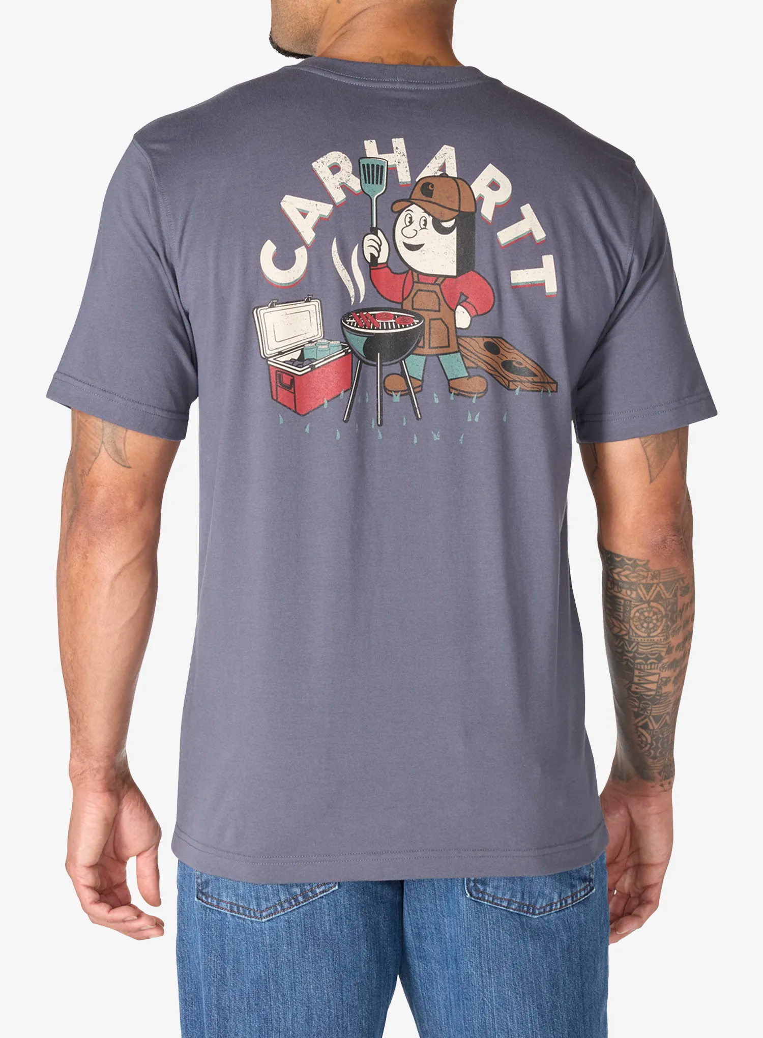 Majica s potiskom Carhartt Irvine Relaxed Grill T-Shirt - bluestone