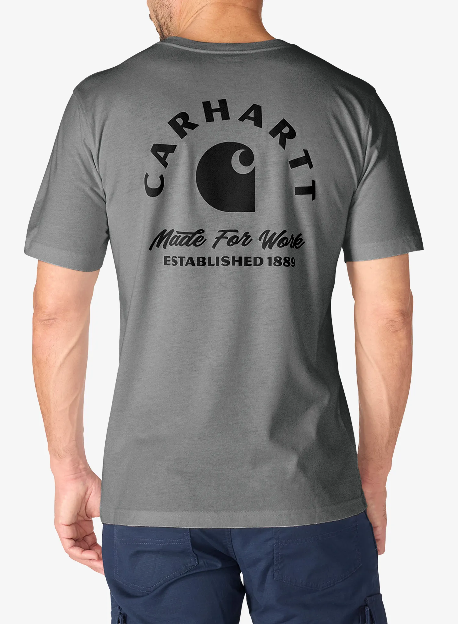 Majica s potiskom Carhartt Irvine Relaxed Work T-Shirt - weathered ash heather