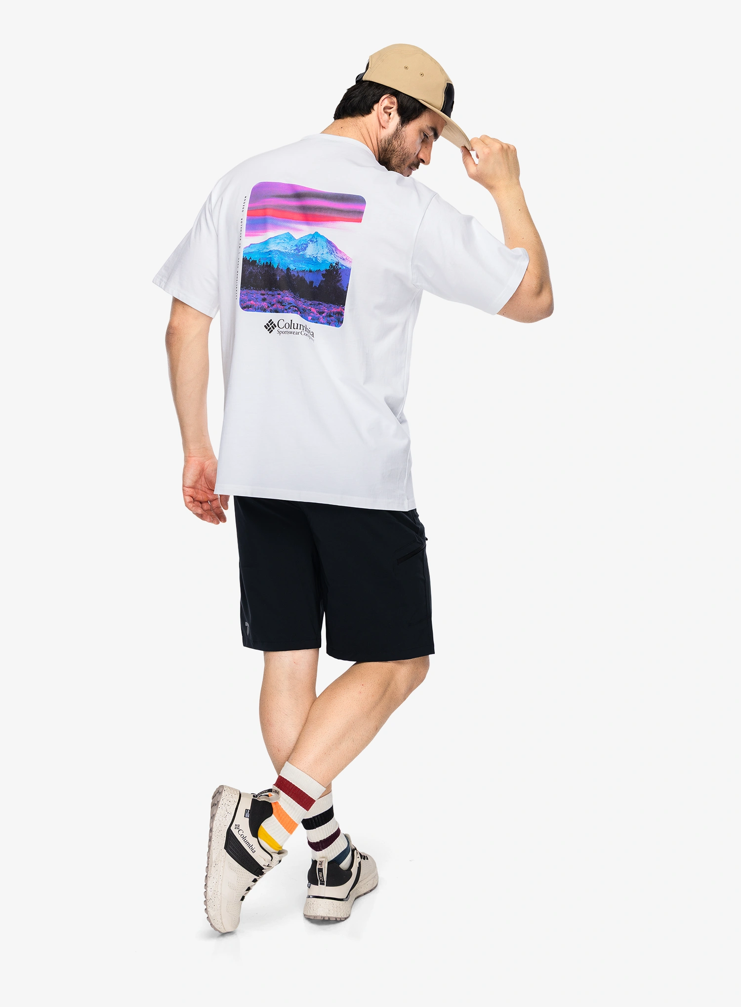 Majica s potiskom Columbia CSC Heavyweight Back Graphic Tee - white/photoreal cmyk