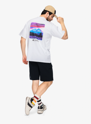 Majica s potiskom Columbia CSC Heavyweight Back Graphic Tee - white/photoreal cmyk