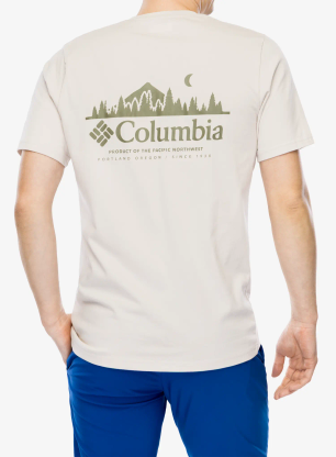 Majica s potiskom Columbia Hageman Graphic Tee - dark stone/heavenly horizons