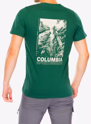 Majica s potiskom Columbia Rapid Ridge Back Graphic Tee II - rain forest/amazing heights
