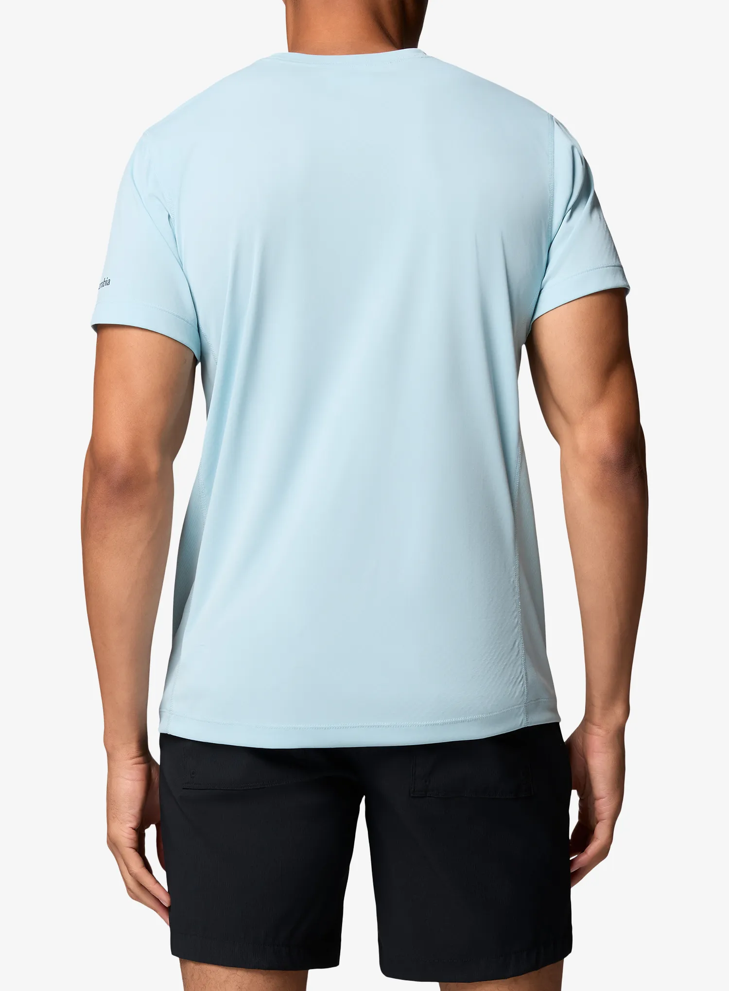 Majica s potiskom Columbia Zero Rules Light S/S Graphic Crew - marine light/scripted peaks