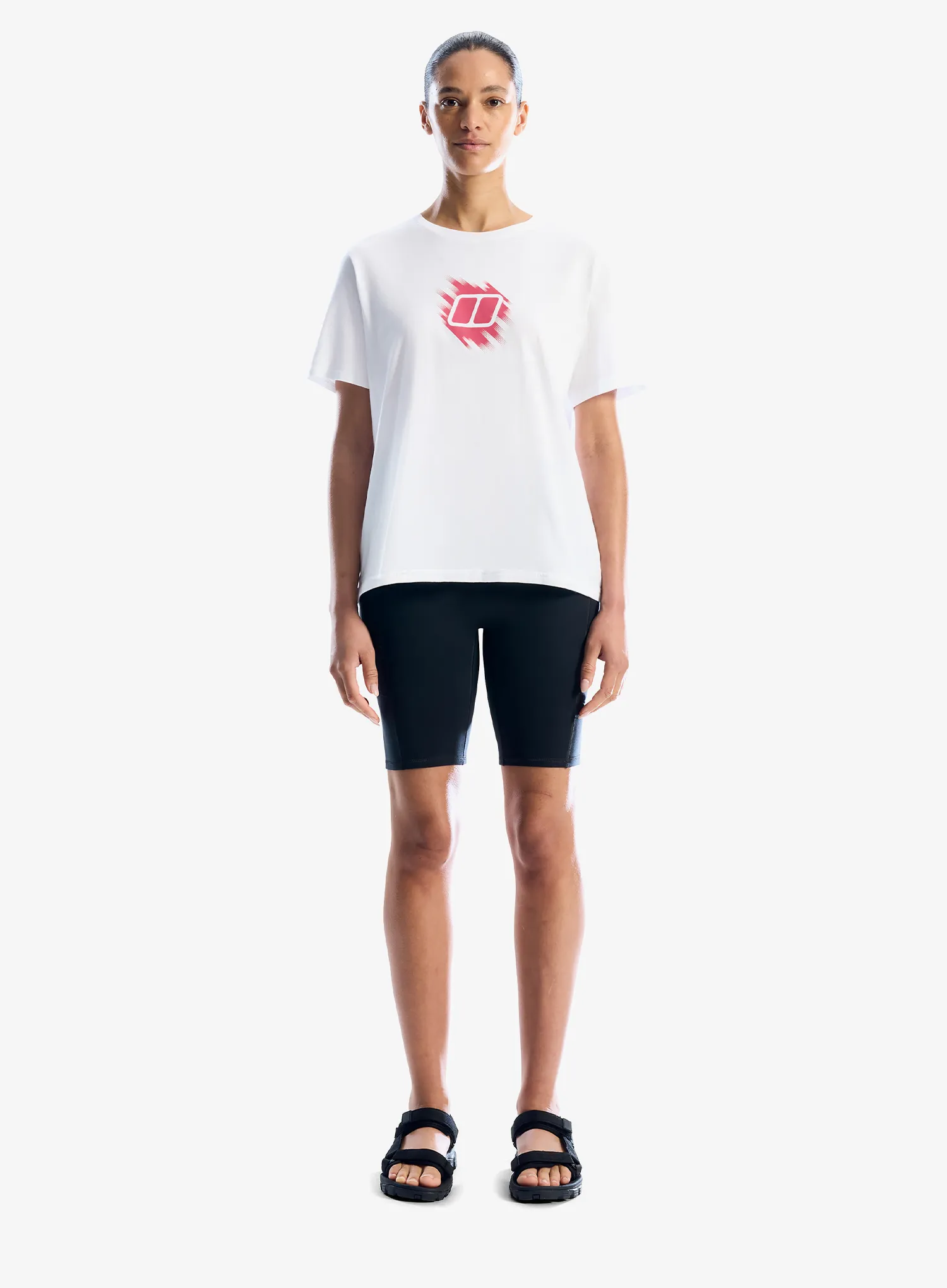 Ženska majica s potiskom Berghaus Sketched Blocks Essential Tee Af - pure white