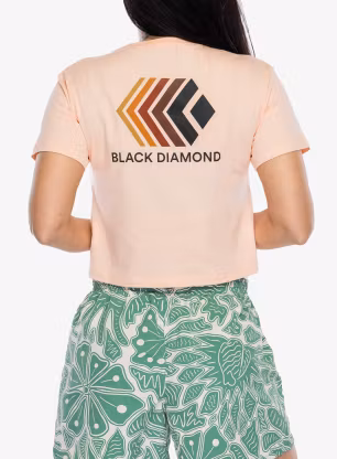 Ženska majica s potiskom Black Diamond Faded Crop SS Tee - alpine sunrise