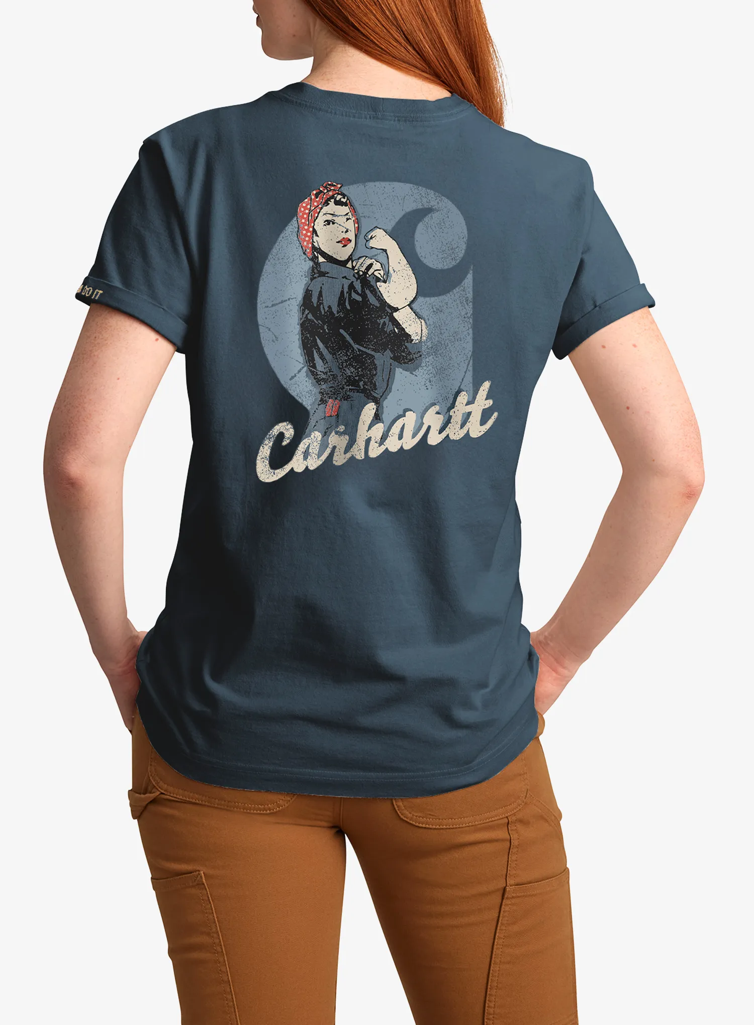 Ženska majica s potiskom Carhartt Dearborn Loose Rosie T-Shirt - iron blue
