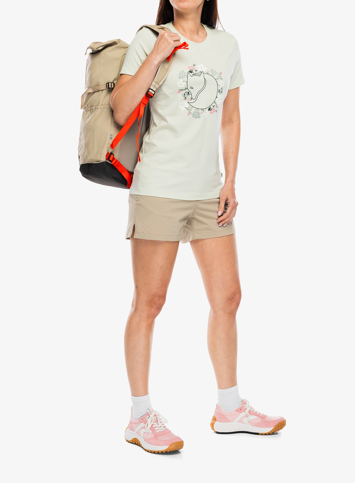 Ženska majica s potiskom Fjallraven Fjallblomster Fox T-shirt - soft jade