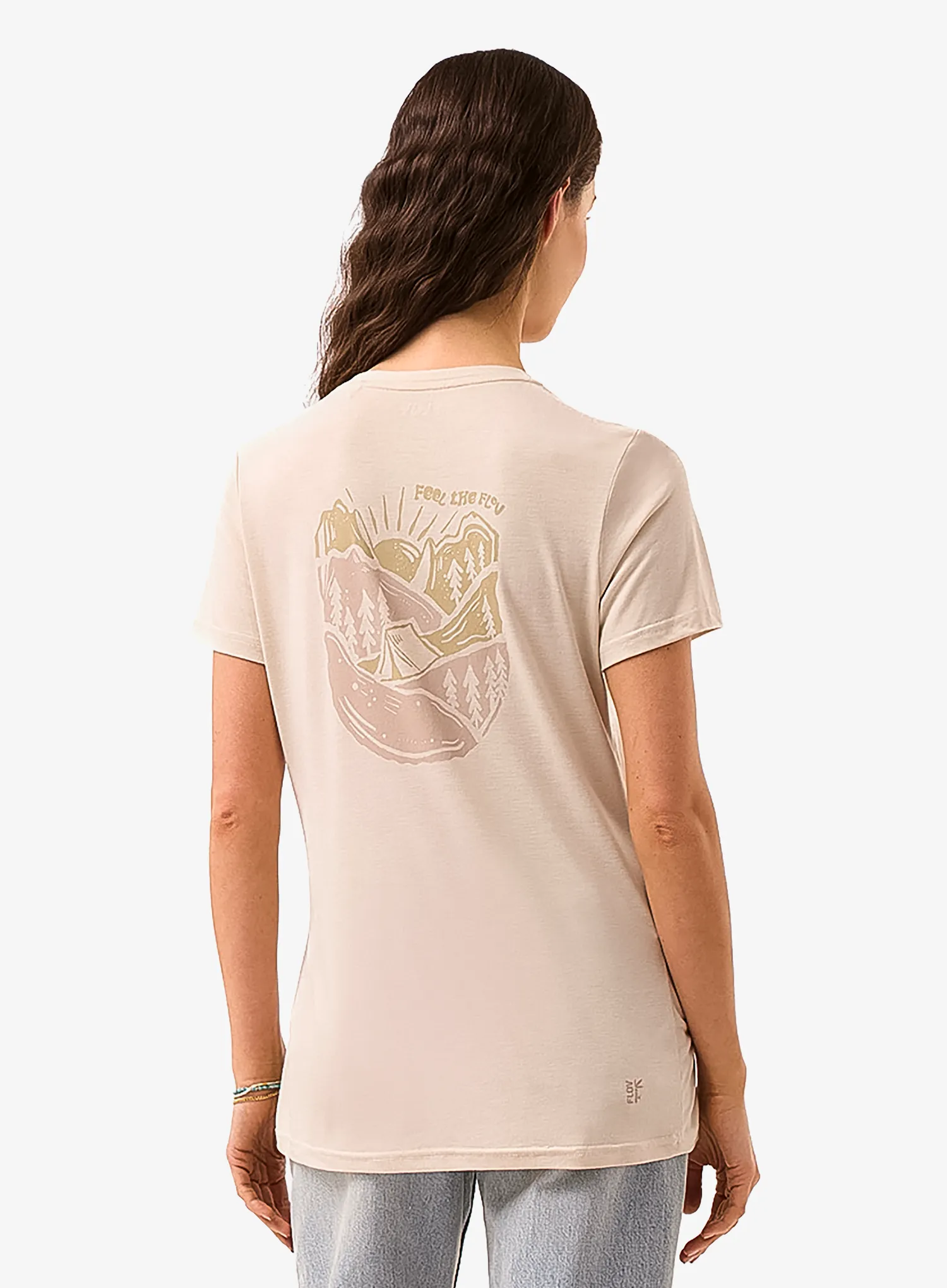 Ženska majica s potiskom Flov Tamala - beige/beige