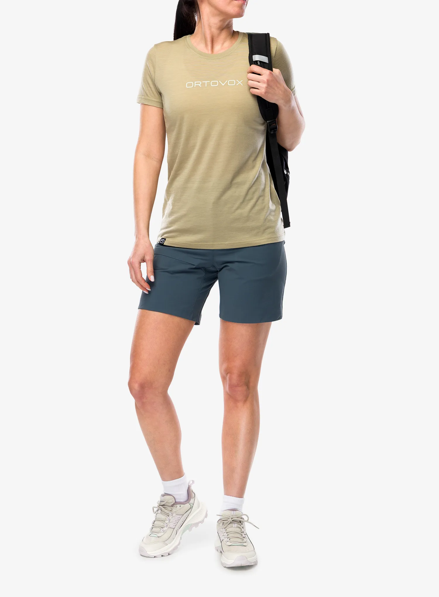 Ženska majica s potiskom Ortovox 150 Cool Brand TS - dark linen