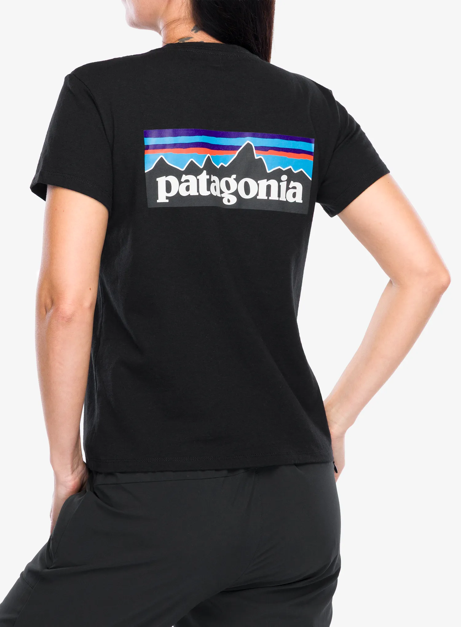 Ženska majica s potiskom Patagonia P-6 Logo Responsibili-Tee - black