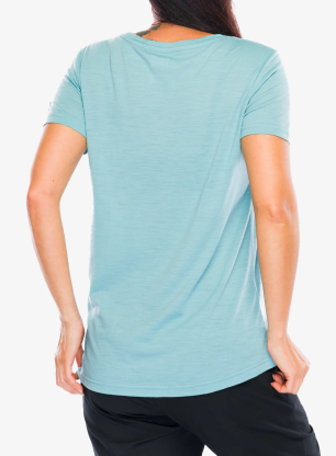 Ženska majica s potiskom Super.natural Tri Tee - cameo blue/blueberry