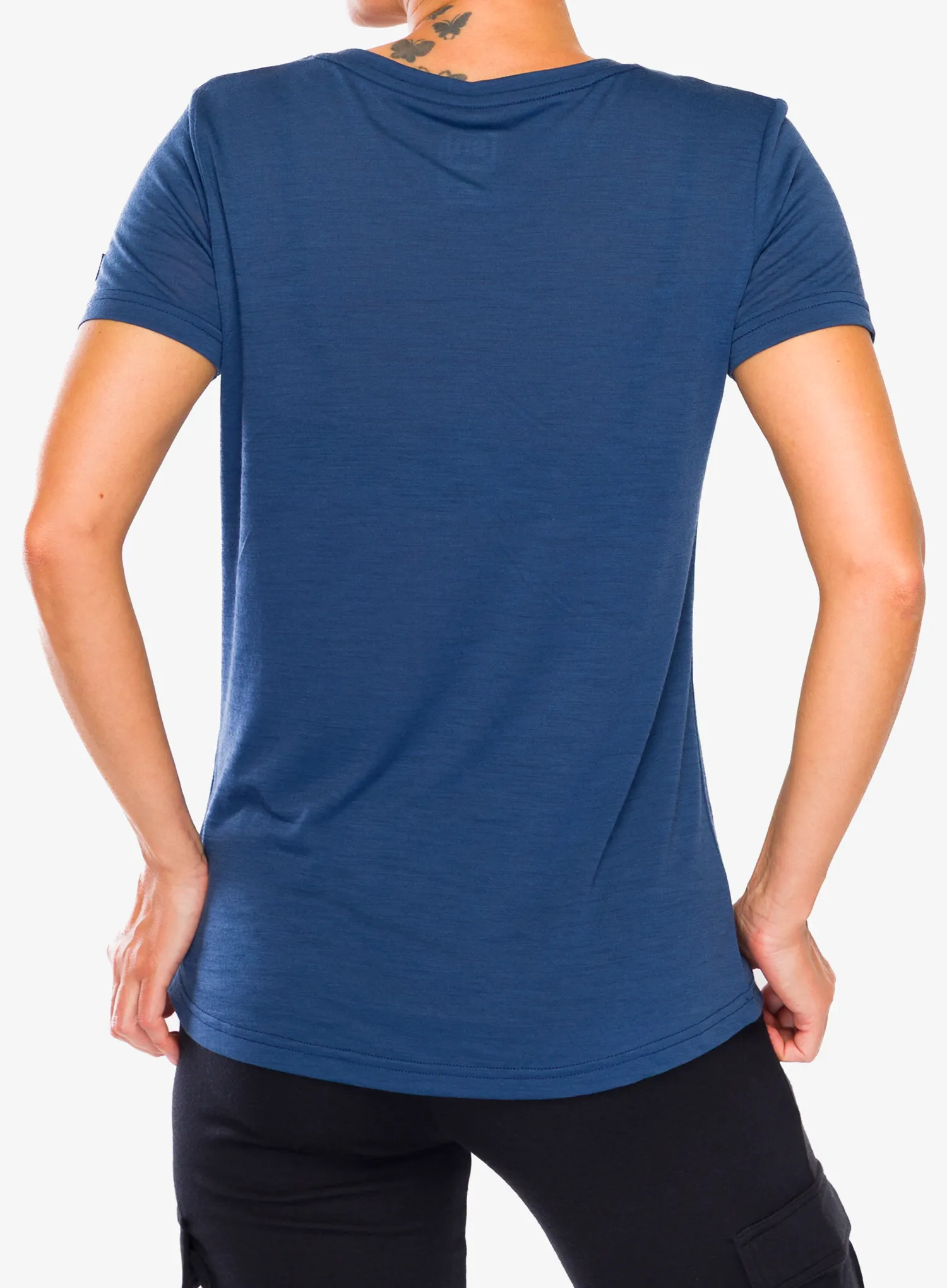 Ženska majica s potiskom Super.natural Tri Tee - ocean blue/feather grey