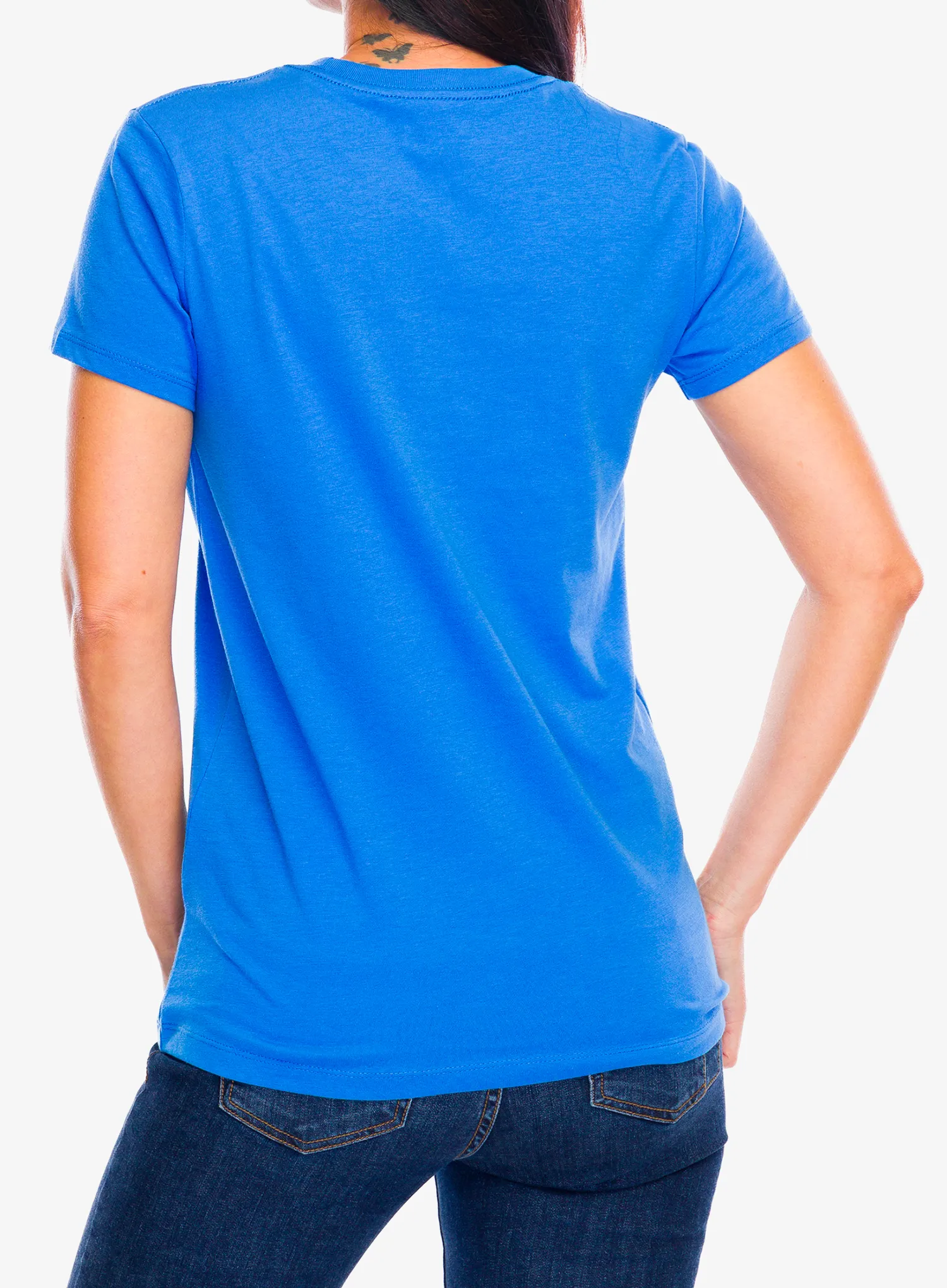 Ženska majica s potiskom Under Armour Logo S/S - blue atlantis/white