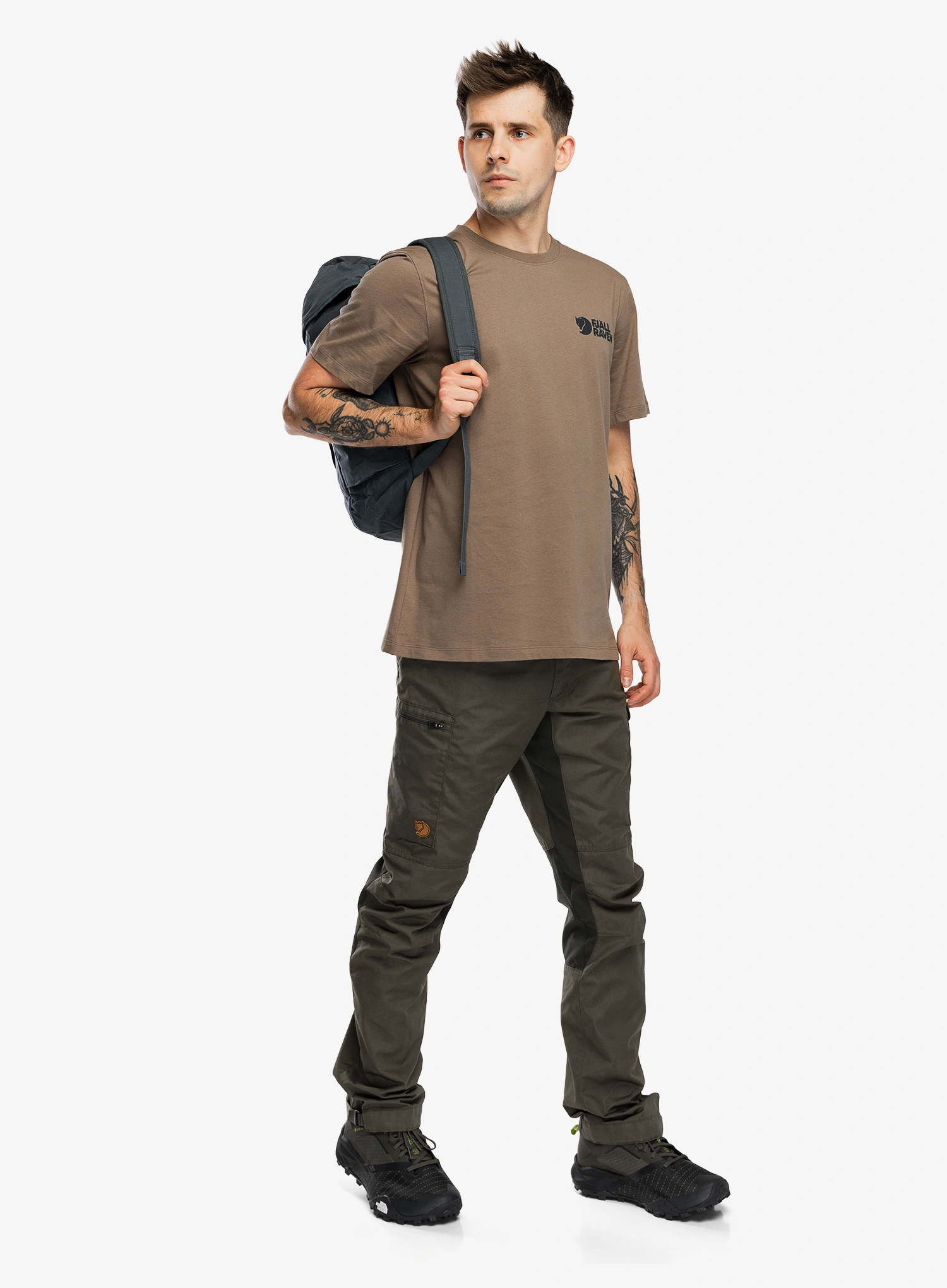 Majica s potiskom Fjallraven Swedish Forest T-Shirt - suede brown