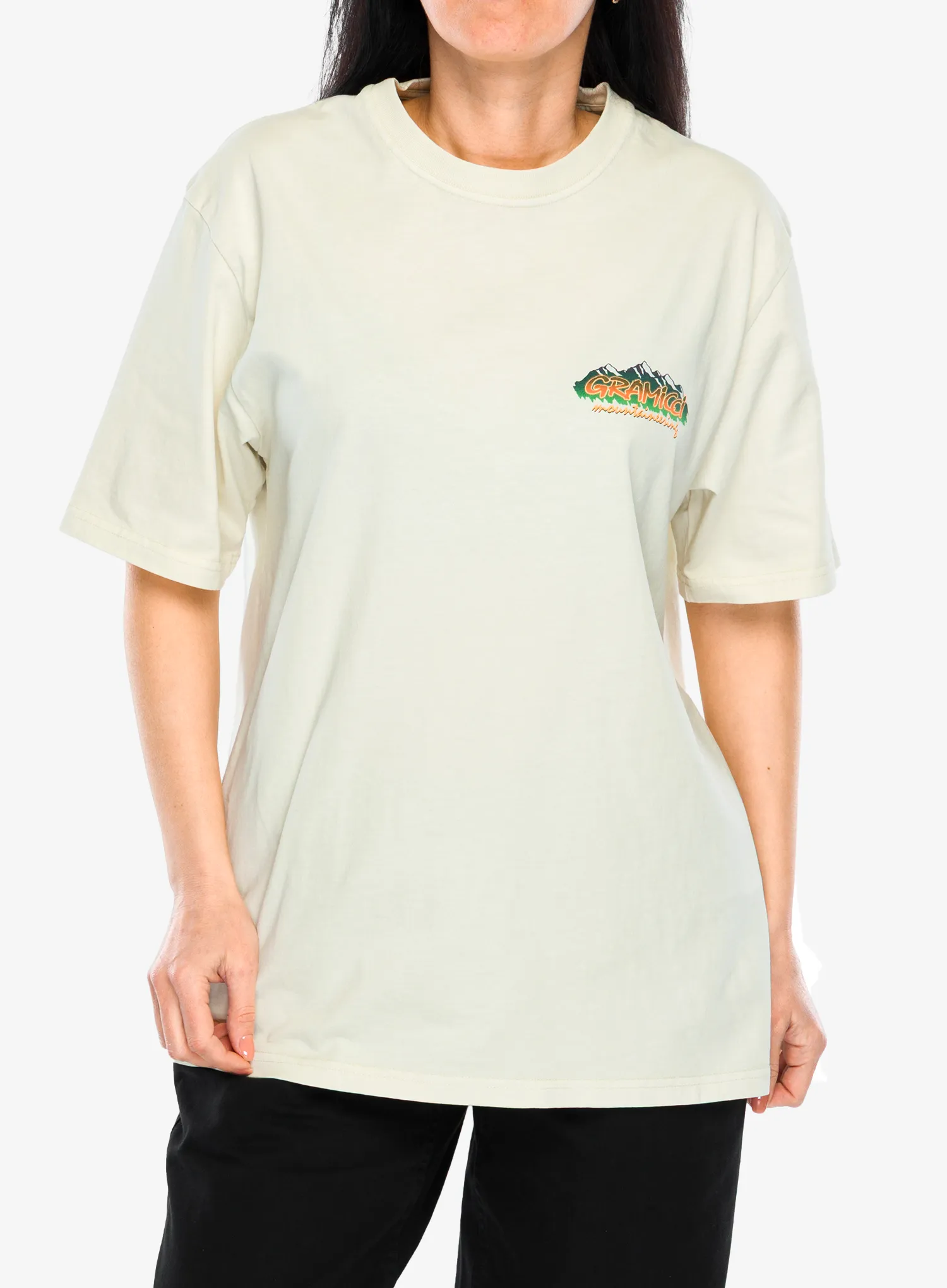 Majica s potiskom Gramicci Mountaineering Tee - natural pigment