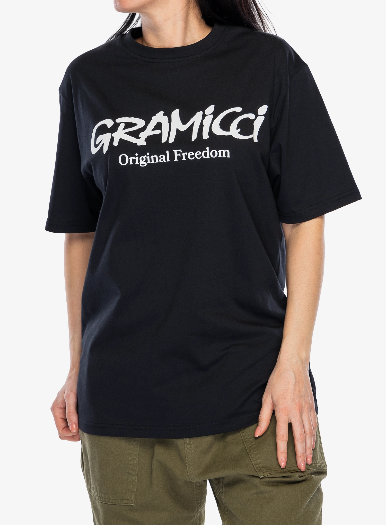 Majica s potiskom Gramicci Original Freedom Logo Tee - black