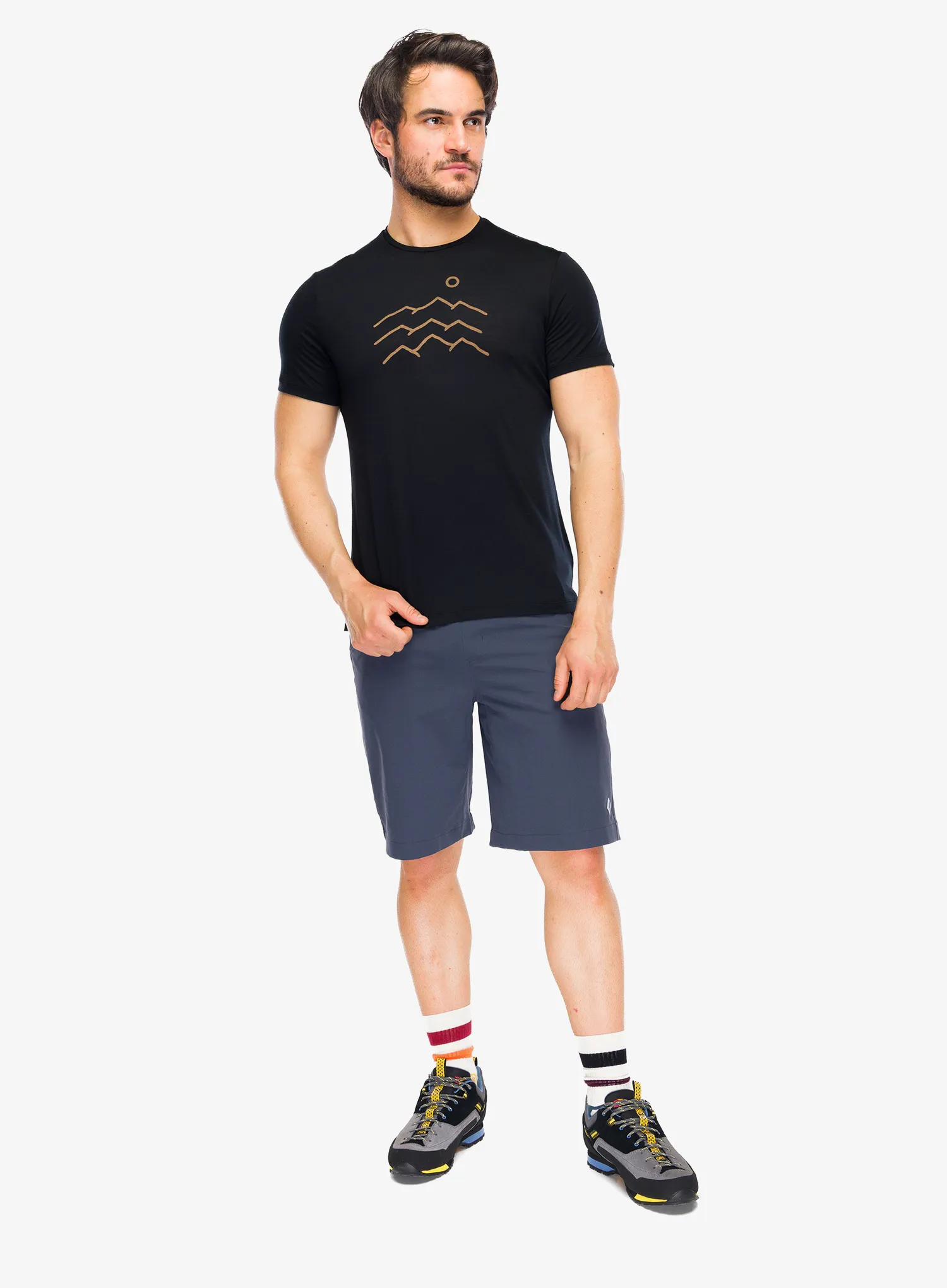 Majica s potiskom Icebreaker Merino 125 Cool-Lite Sphere SS Tee Across - black