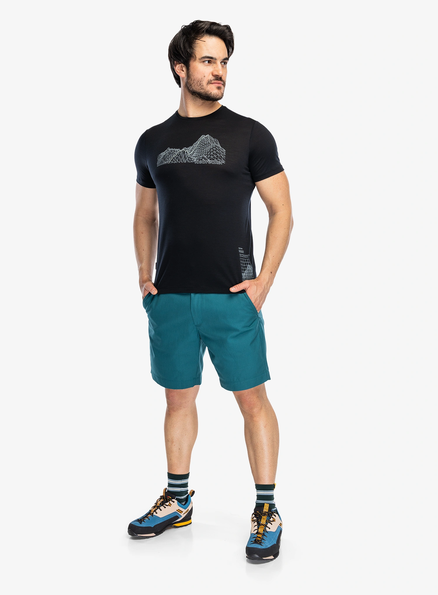 Majica s potiskom Icebreaker Merino 125 Cool-Lite Sphere SS Tee Beta - black