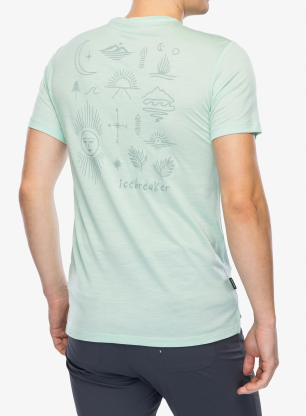 Majica s potiskom Icebreaker Merino 125 Cool-Lite Sphere SS Tee Explore More - mint