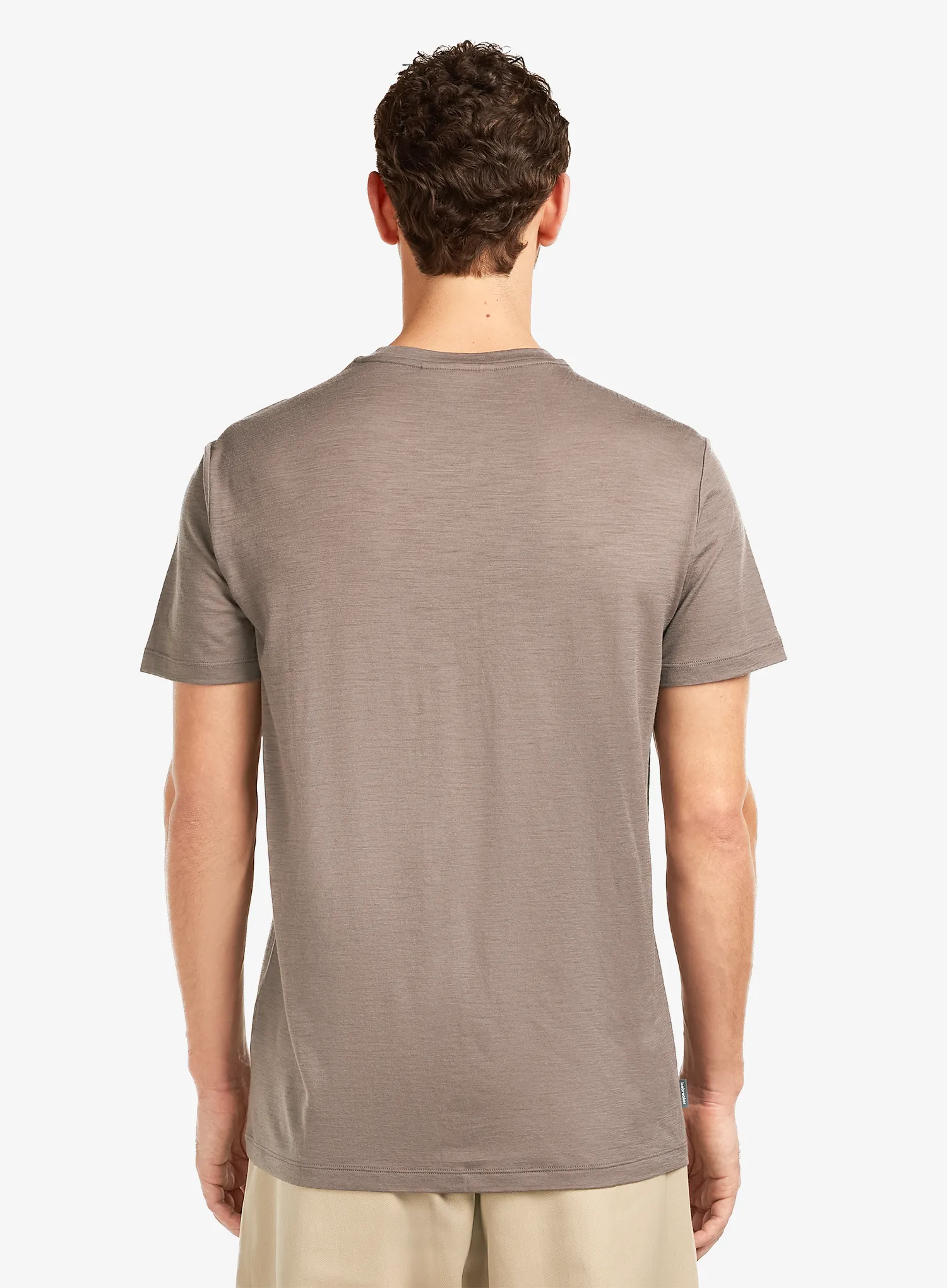 Majica s potiskom Icebreaker Merino 150 Tech Lite SS Tee Elev Line - porcini