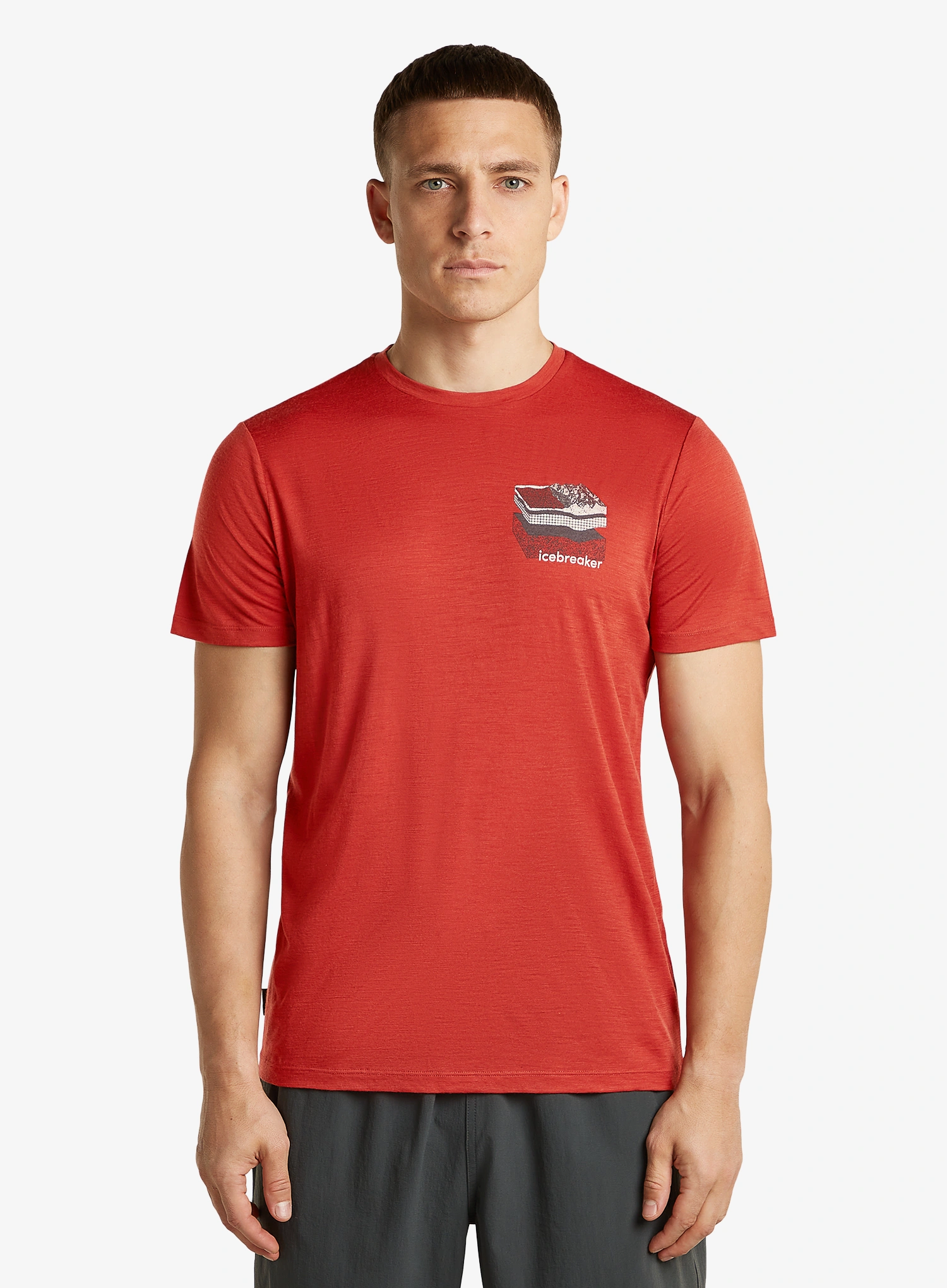 Majica s potiskom Icebreaker Merino 150 Tech Lite SS Tee Evolving Layers - agate