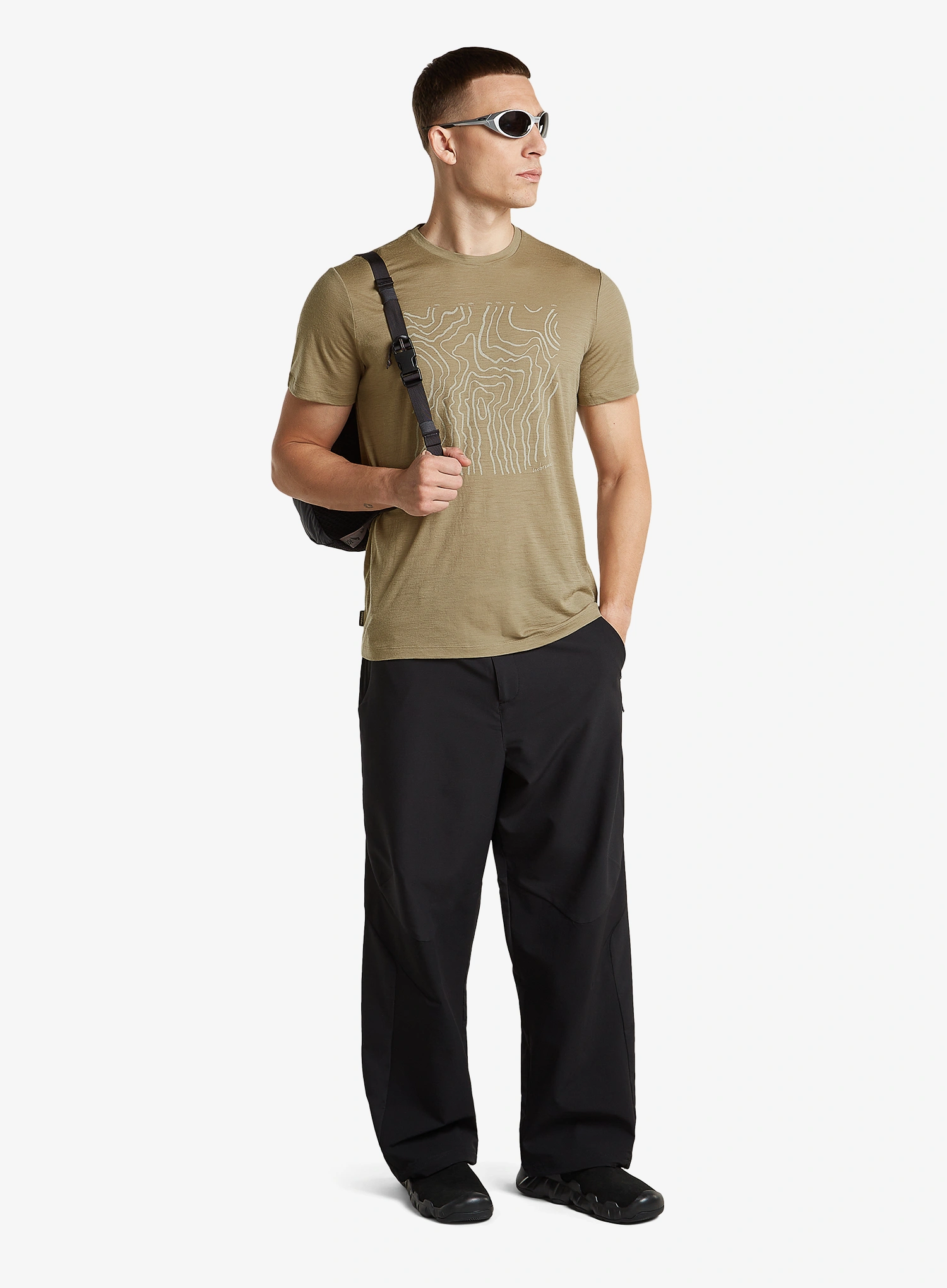Majica s potiskom Icebreaker Merino 150 Tech Lite SS Tee Great Heights - cumin