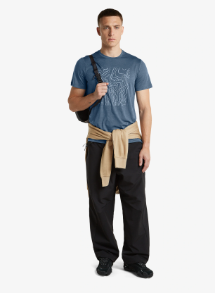 Majica s potiskom Icebreaker Merino 150 Tech Lite SS Tee Great Heights - dawn