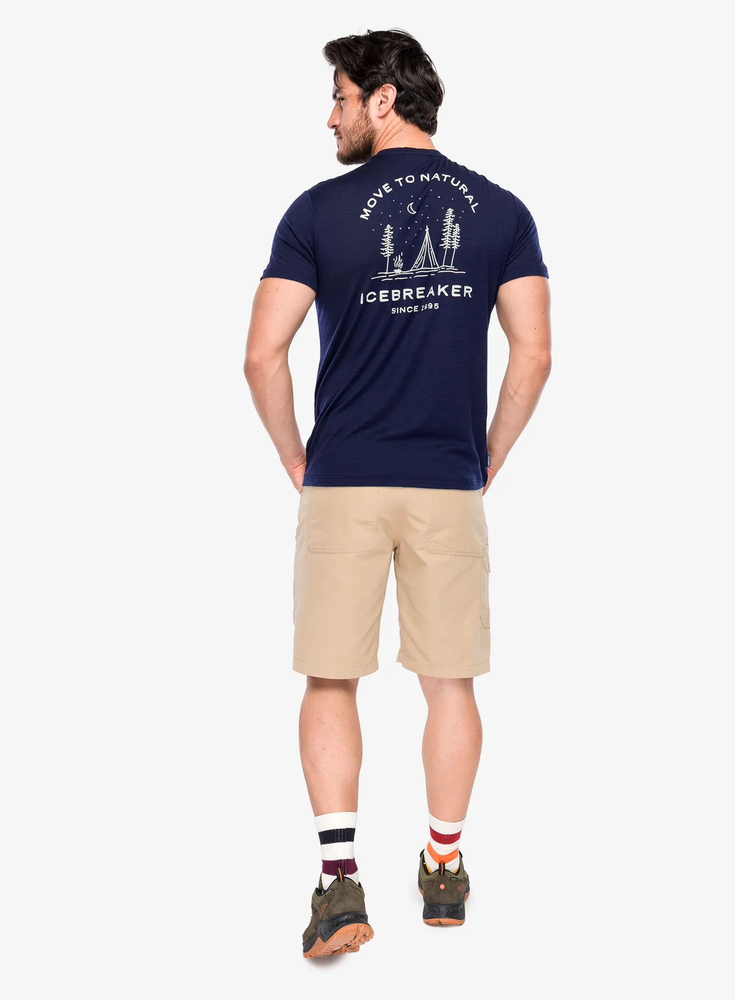 Majica s potiskom Icebreaker Merino 150 Tech Lite SS Tee Peaceful Pass - midnight navy