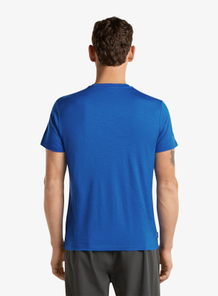 Majica s potiskom Icebreaker Merino 150 Tech Lite SS Tee Range Stripes - lazurite