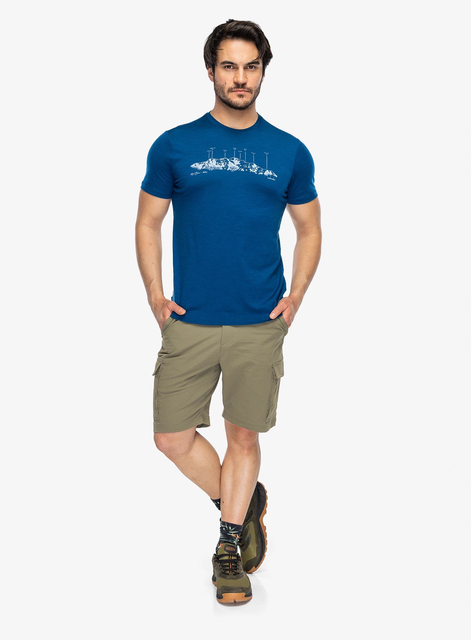 Majica s potiskom Icebreaker Merino 150 Tech Lite SS Tee The Peaks - atlantis