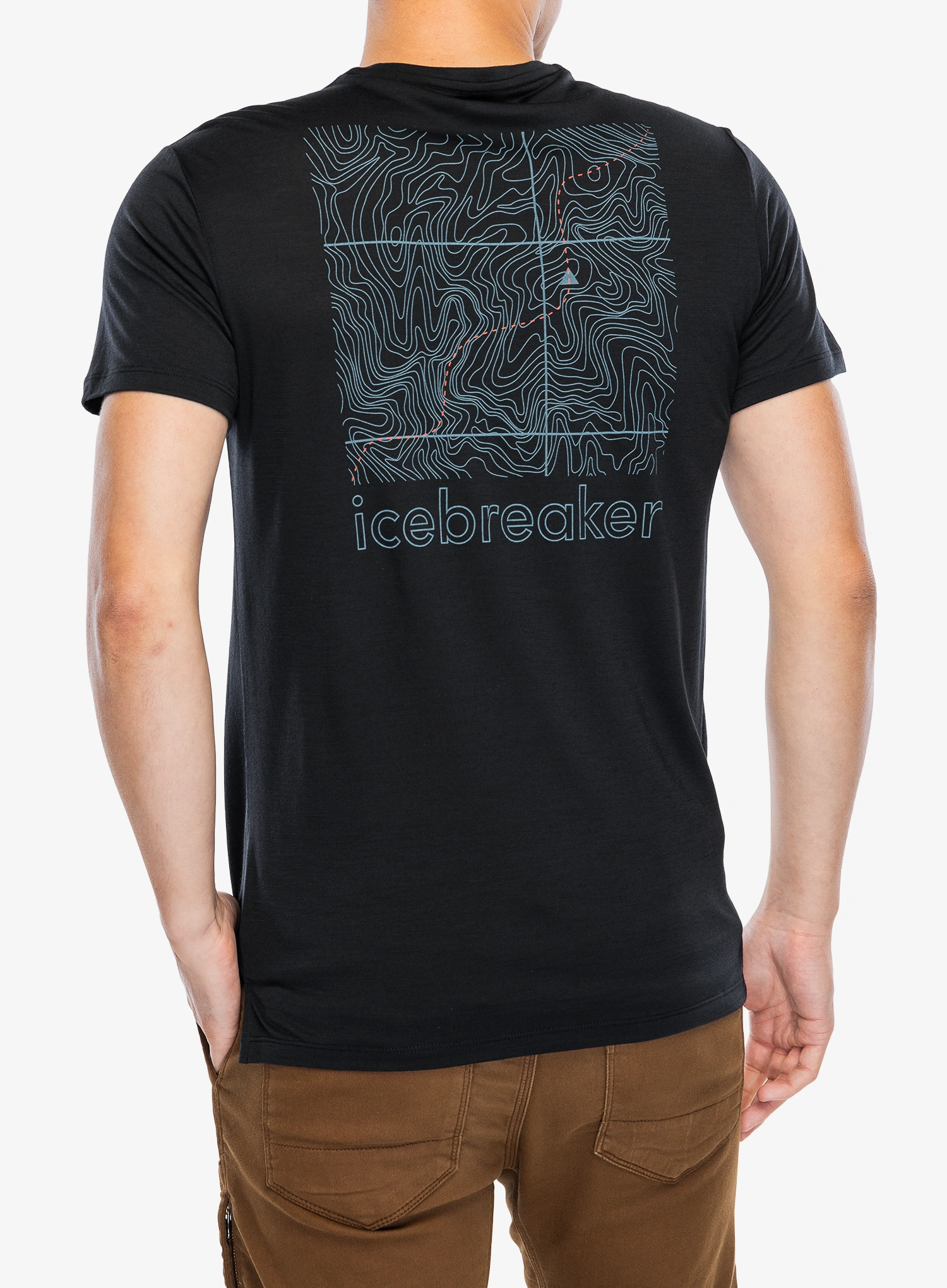 Majica s potiskom Icebreaker Merino Blend 125 Cool-Lite Sphere SS Tee Trail - black