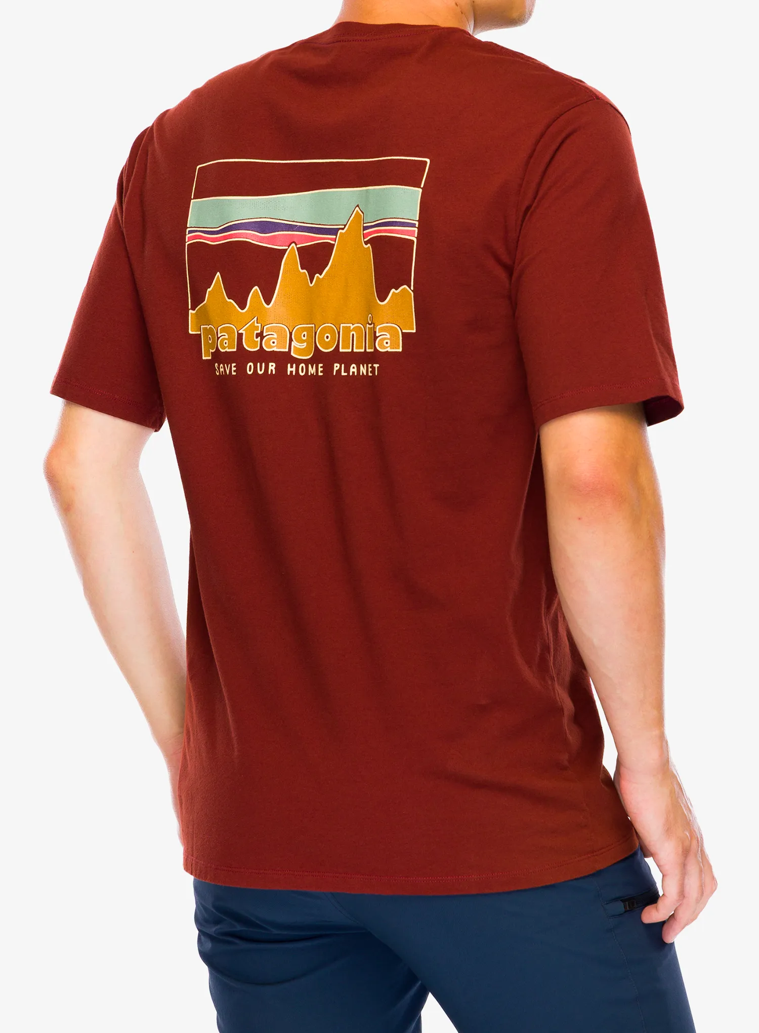 Majica s potiskom Patagonia 73 Skyline Organic T-Shirt - dried vanilla