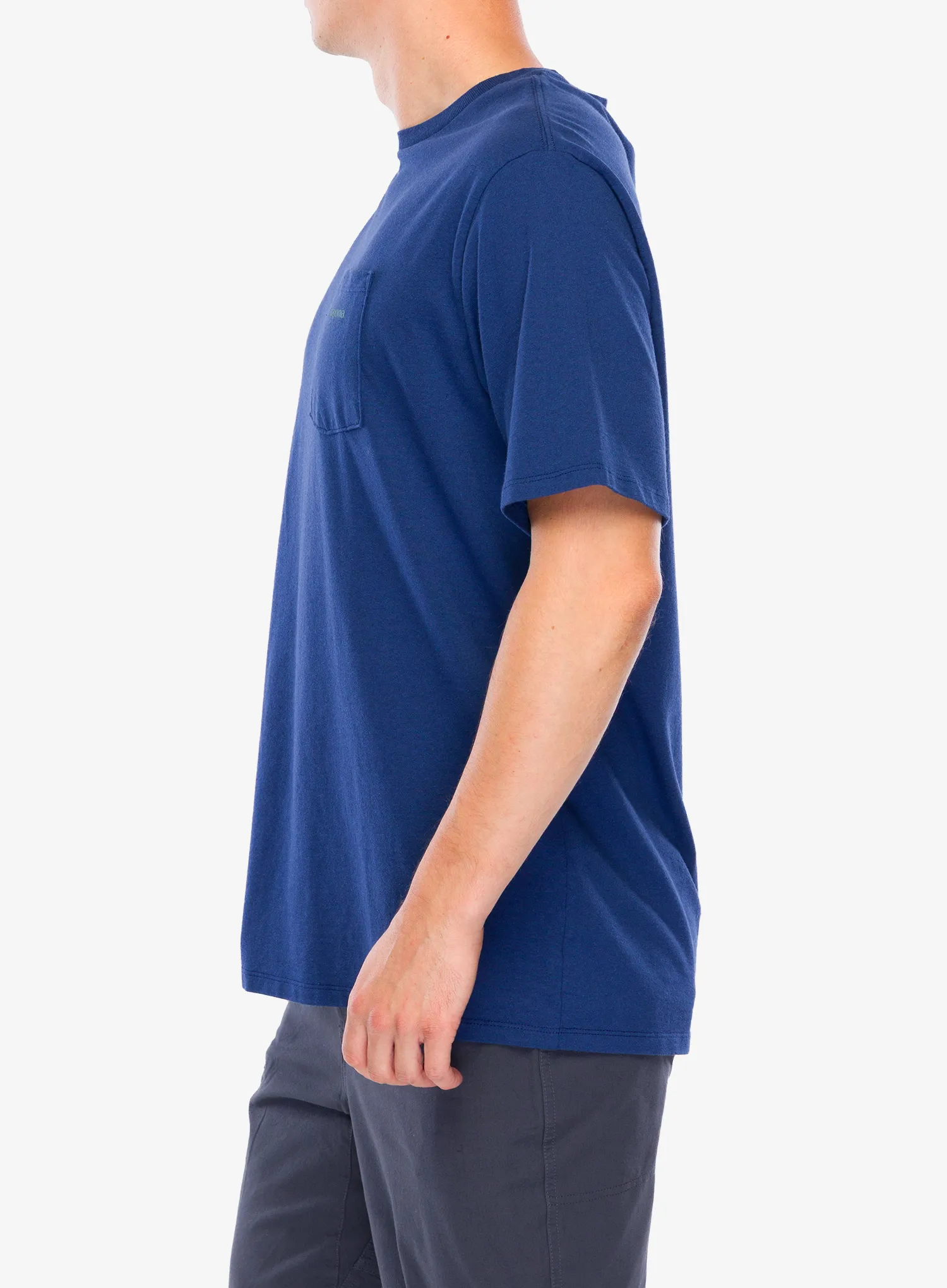 Majica s potiskom Patagonia Boardshort Logo Pocket Responsibili-Tee - clement blue