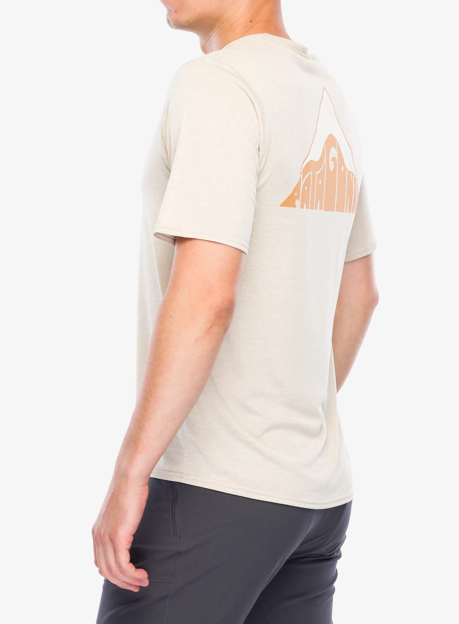 Majica s potiskom Patagonia Cap Cool Daily Graphic Shirt Lands - driftways/pumice x-dye