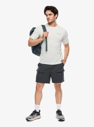 Majica s potiskom Patagonia Cap Cool Daily Shirt Boardshort Logo - dyno white