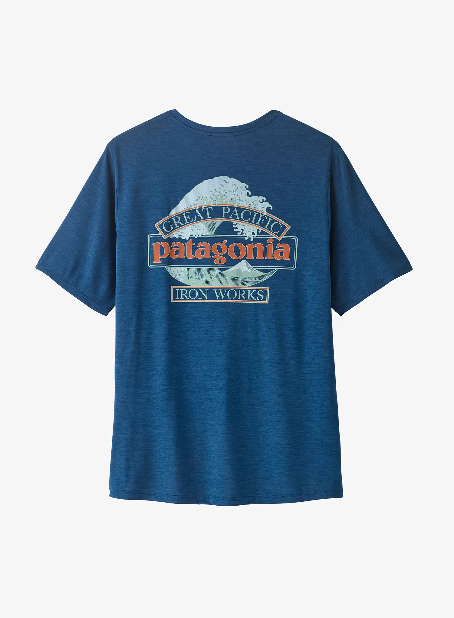 Majica s potiskom Patagonia Cap Cool Daily Shirt Great Waves - c.blue/light c.blue x-dye
