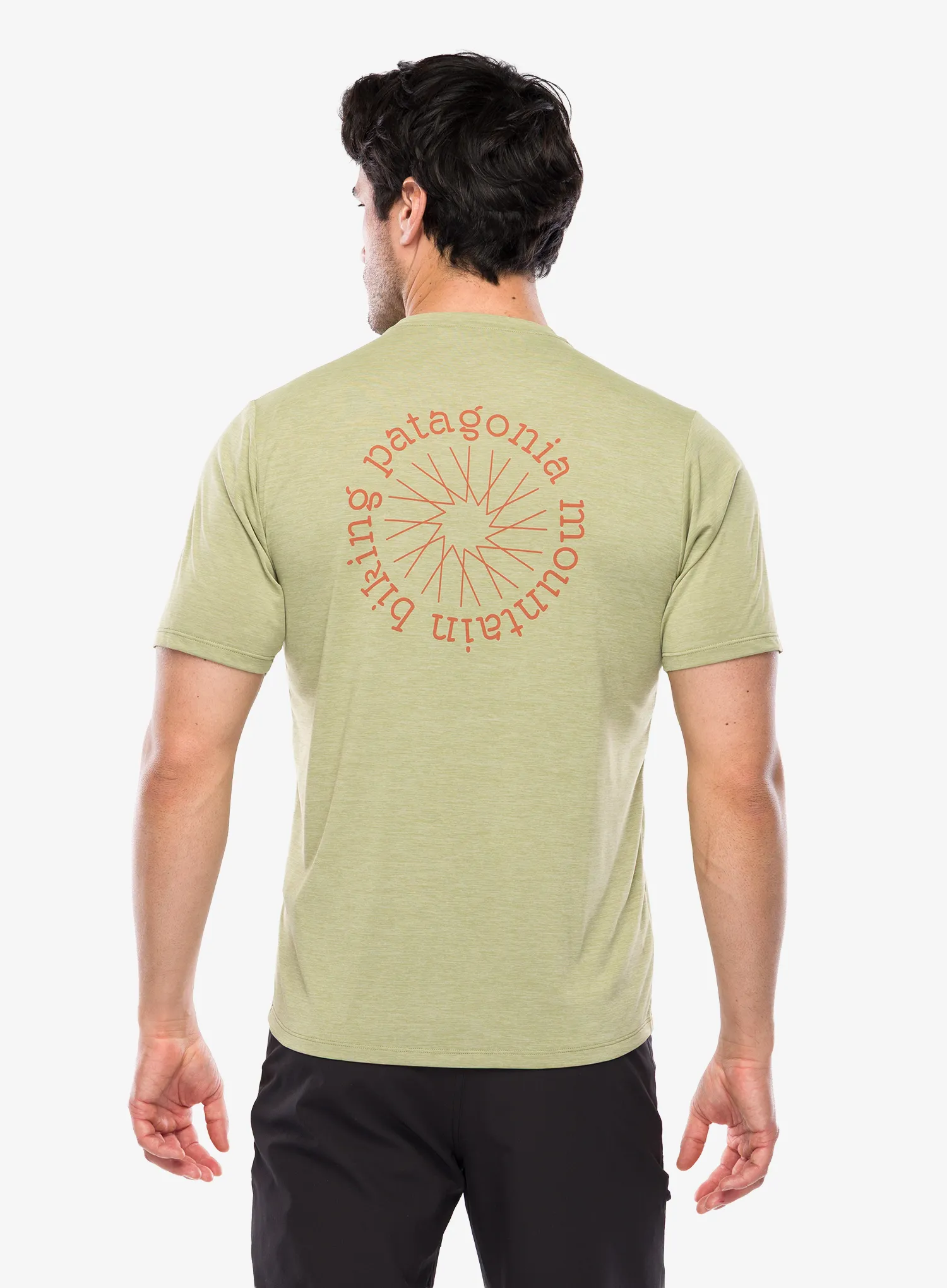 Majica s potiskom Patagonia Cap Cool Daily Shirt Spoke Stencil - g.green/light g.green x-dye