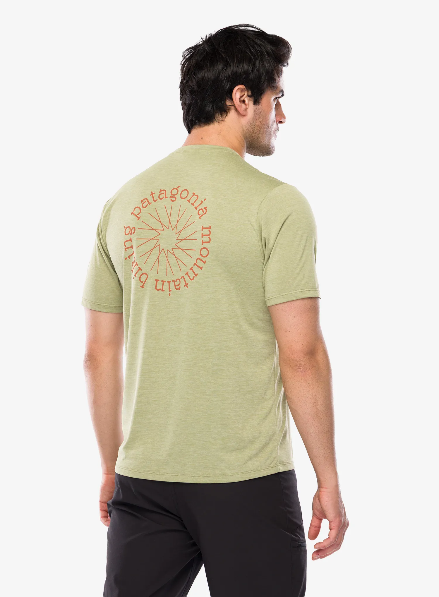Majica s potiskom Patagonia Cap Cool Daily Shirt Spoke Stencil - g.green/light g.green x-dye