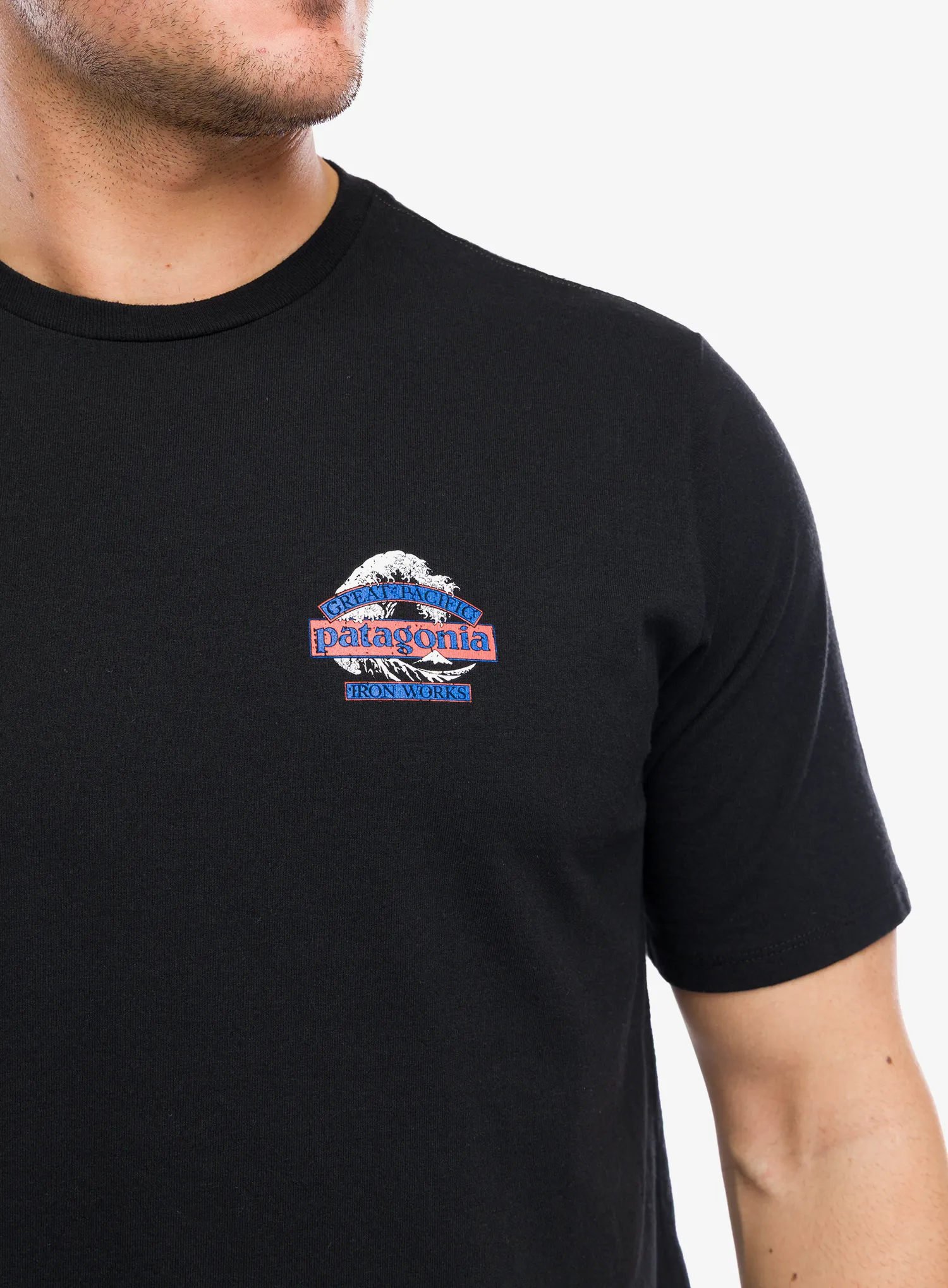 Majica s potiskom Patagonia Great Waves Responsibili-Tee - black
