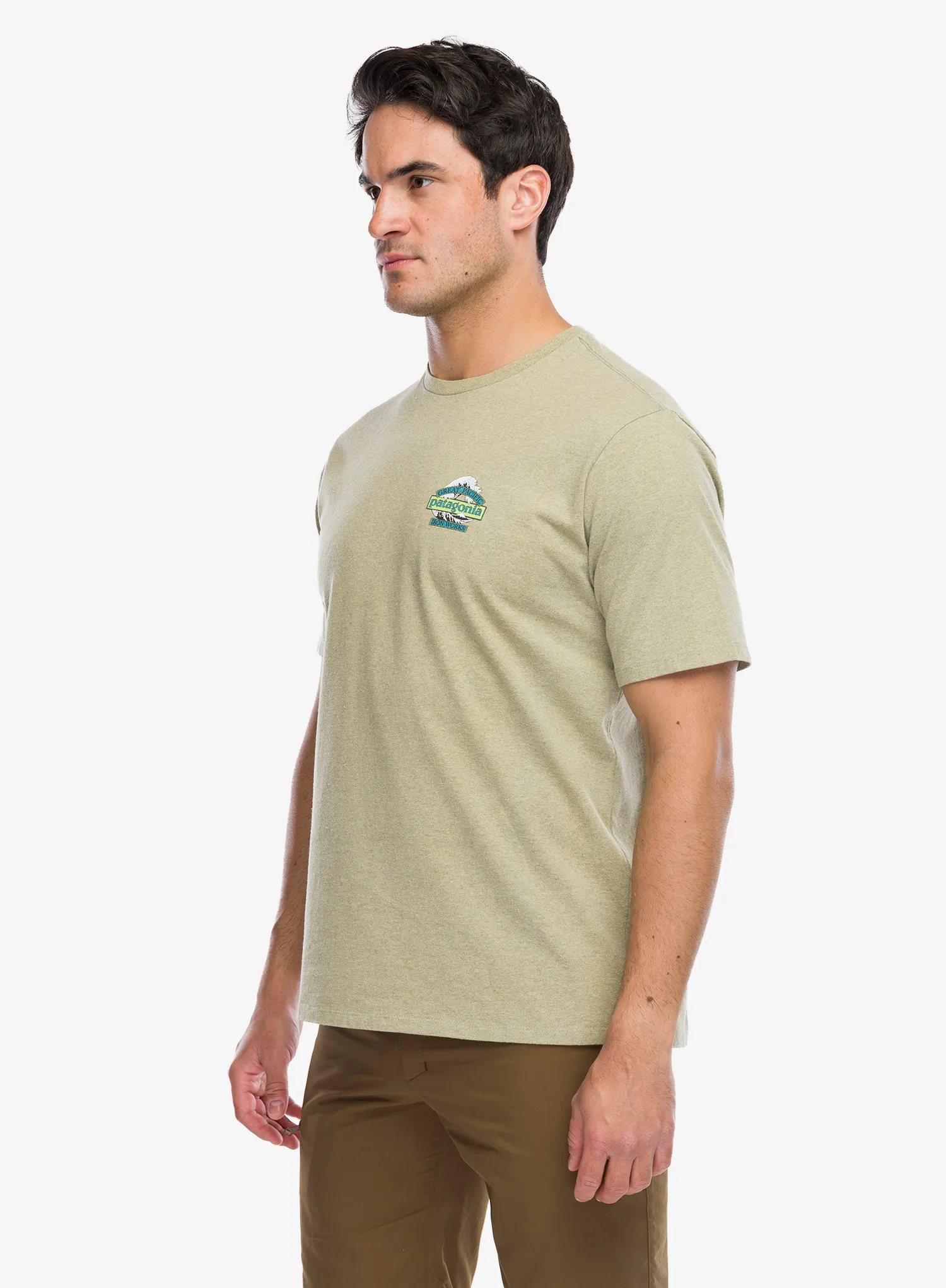 Majica s potiskom Patagonia Great Waves Responsibili-Tee - gumtree green
