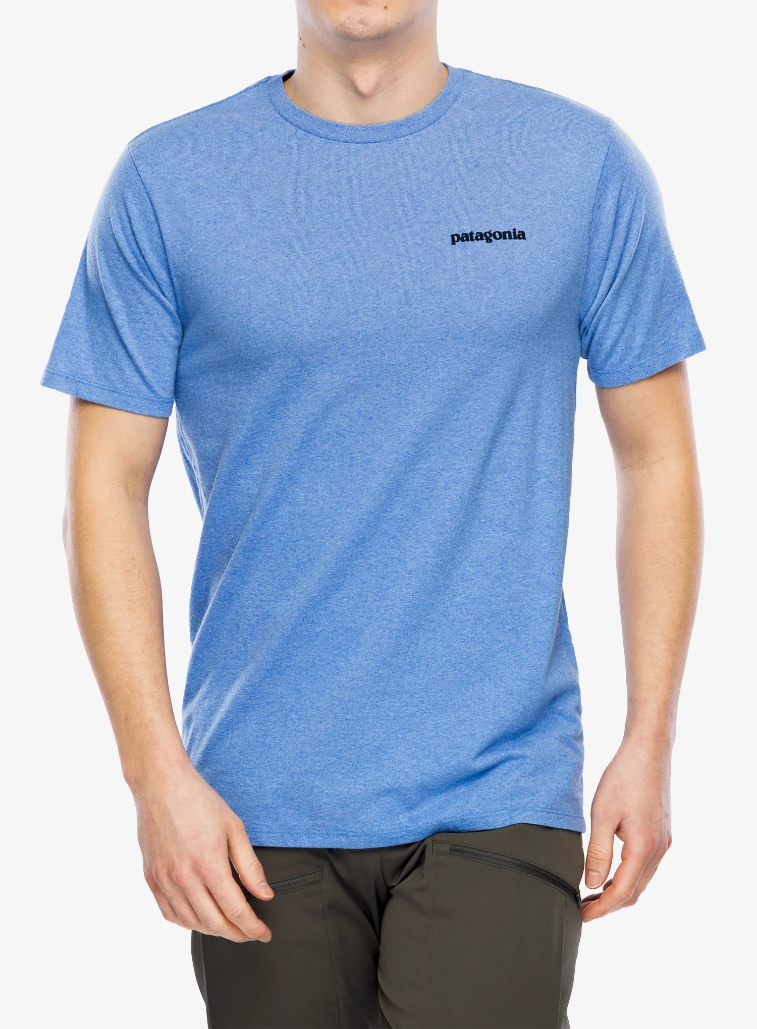 Majica s potiskom Patagonia P-6 Logo Responsibili-Tee - abundant blue