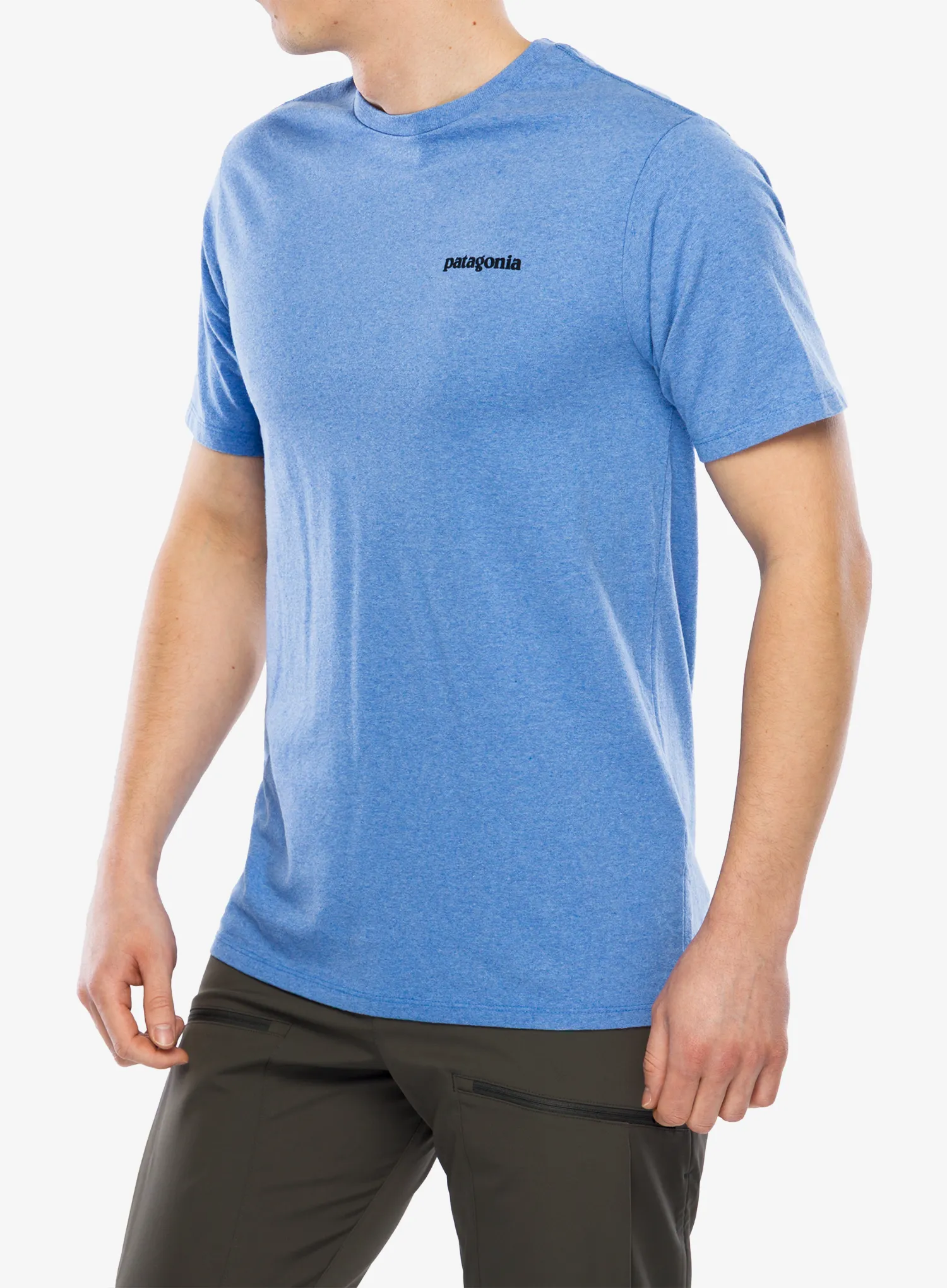 Majica s potiskom Patagonia P-6 Logo Responsibili-Tee - abundant blue