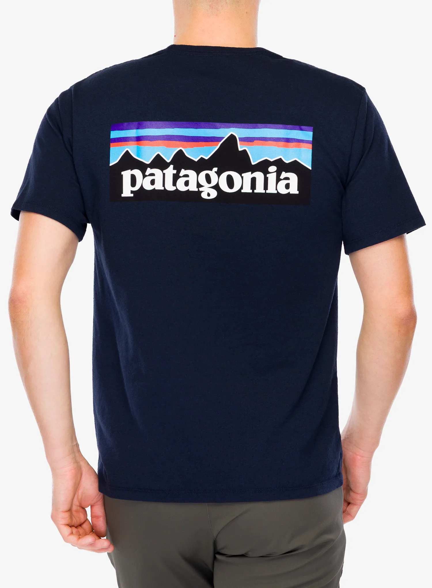 Majica s potiskom Patagonia P-6 Logo Responsibili-Tee - new navy