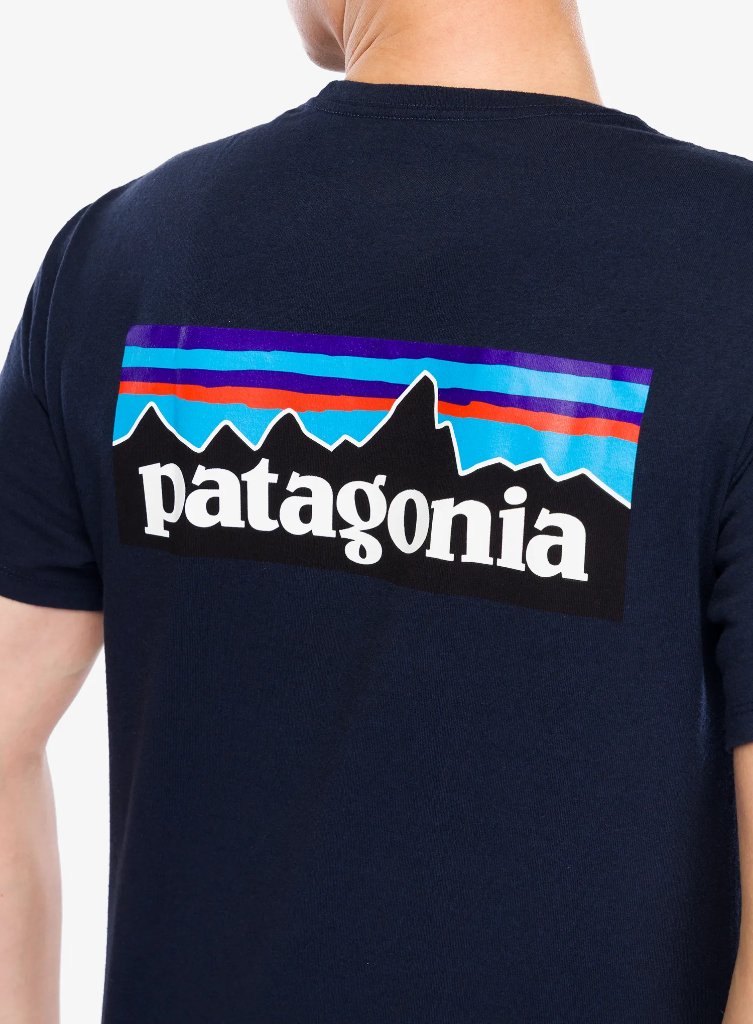 Majica s potiskom Patagonia P-6 Logo Responsibili-Tee - new navy