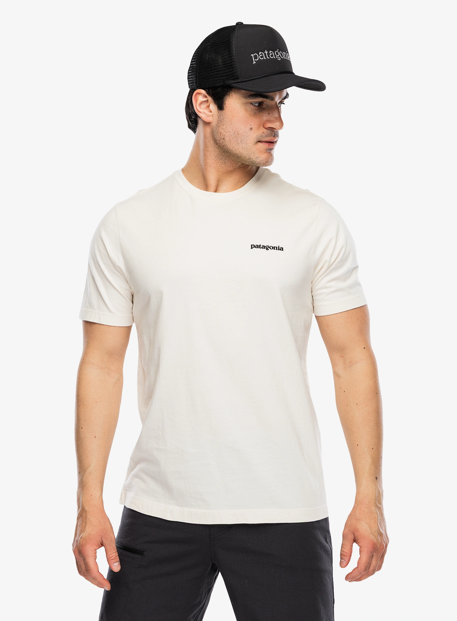 Majica s potiskom Patagonia P-6 Logo T-Shirt - undyed natural
