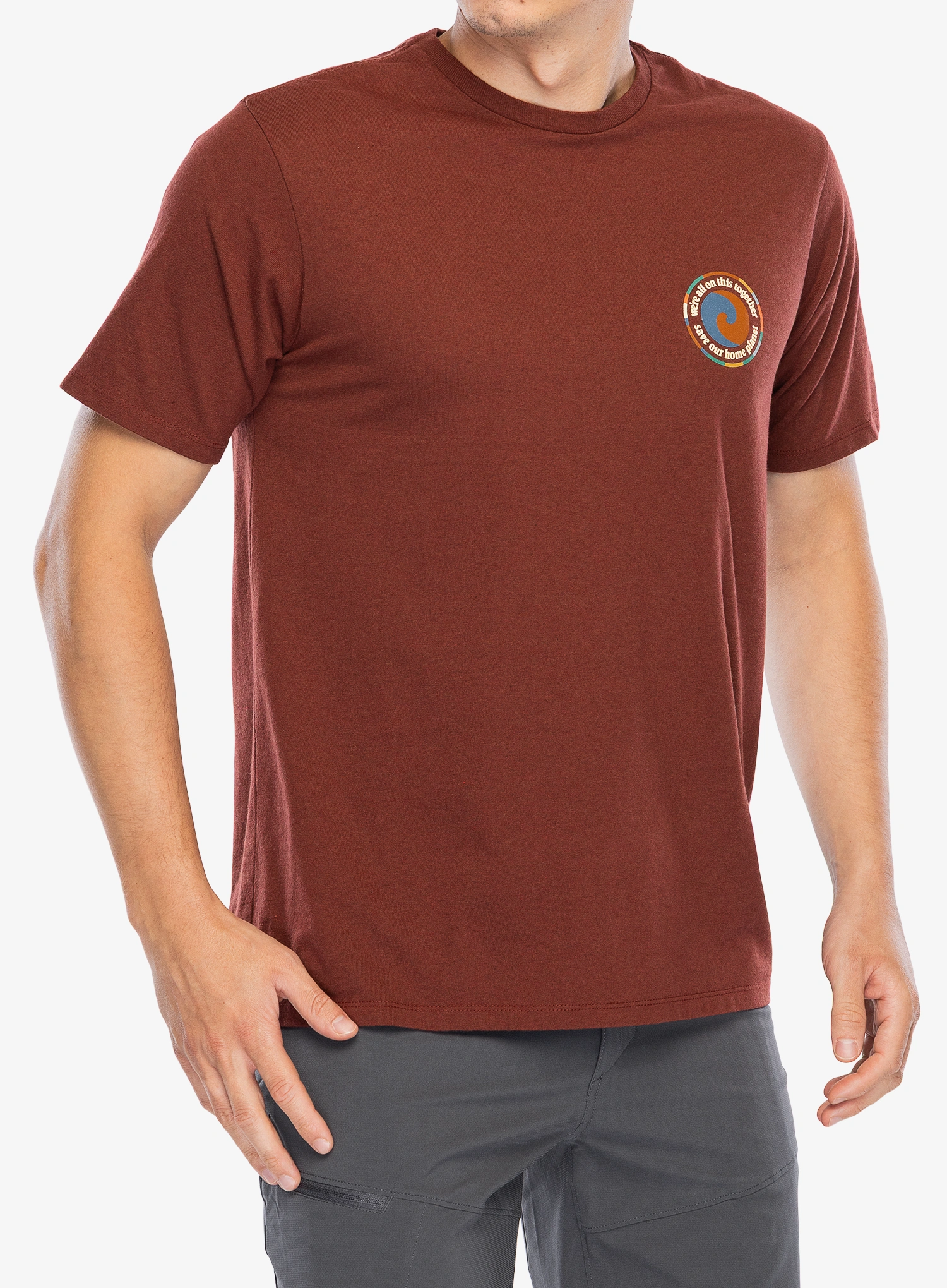 Majica s potiskom Patagonia Unity Fitz Responsibili-Tee - dried vanilla