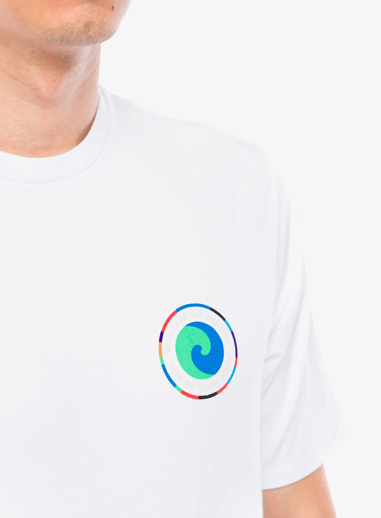 Majica s potiskom Patagonia Unity Fitz Responsibili-Tee - white