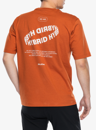 Majica s potiskom Salewa Eagle Hybrid Loose T-Shirt - bombay brown