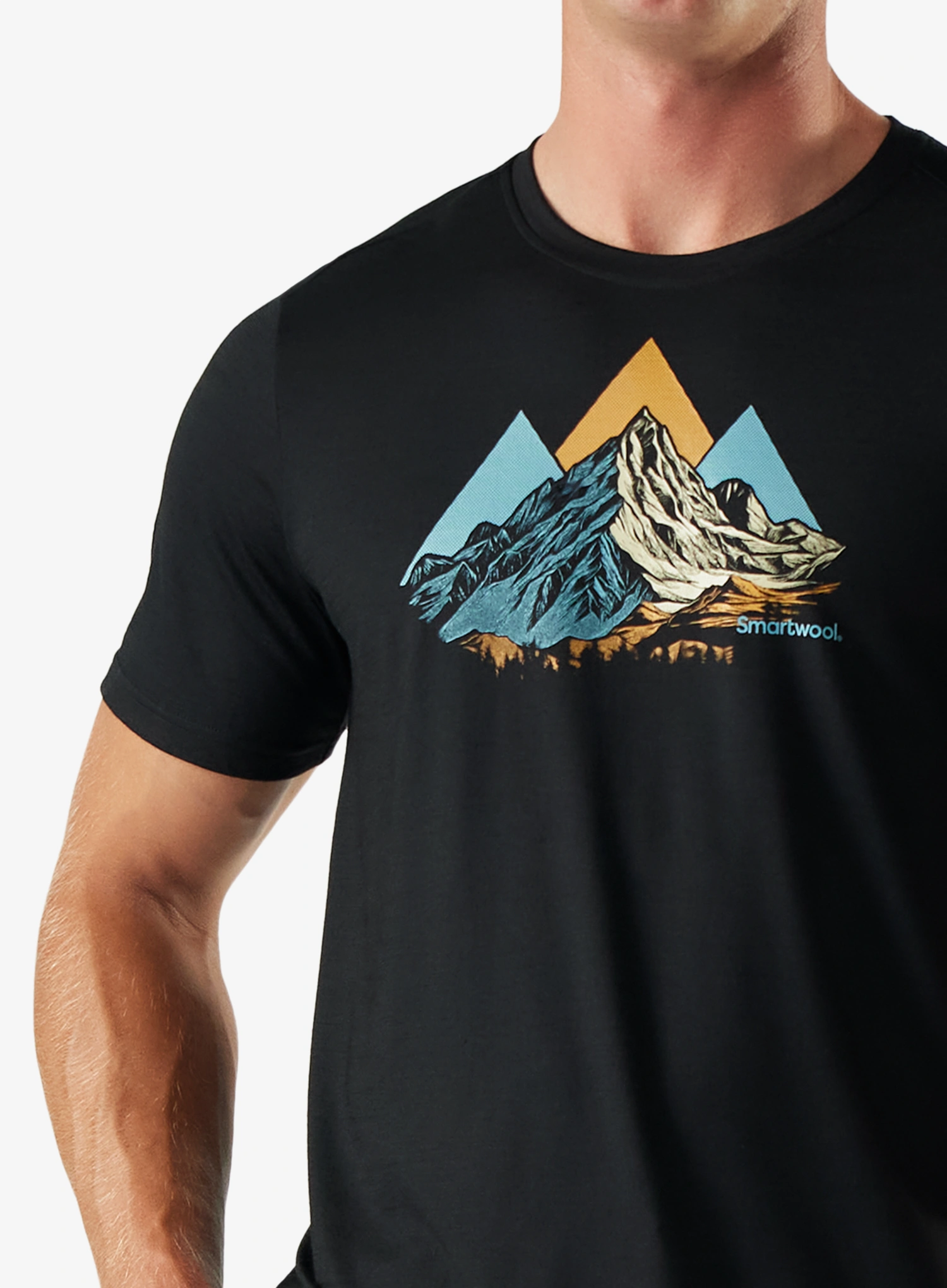Majica s potiskom Smartwool Peak Bagger Active Short Sleeve Graphic Tee - black