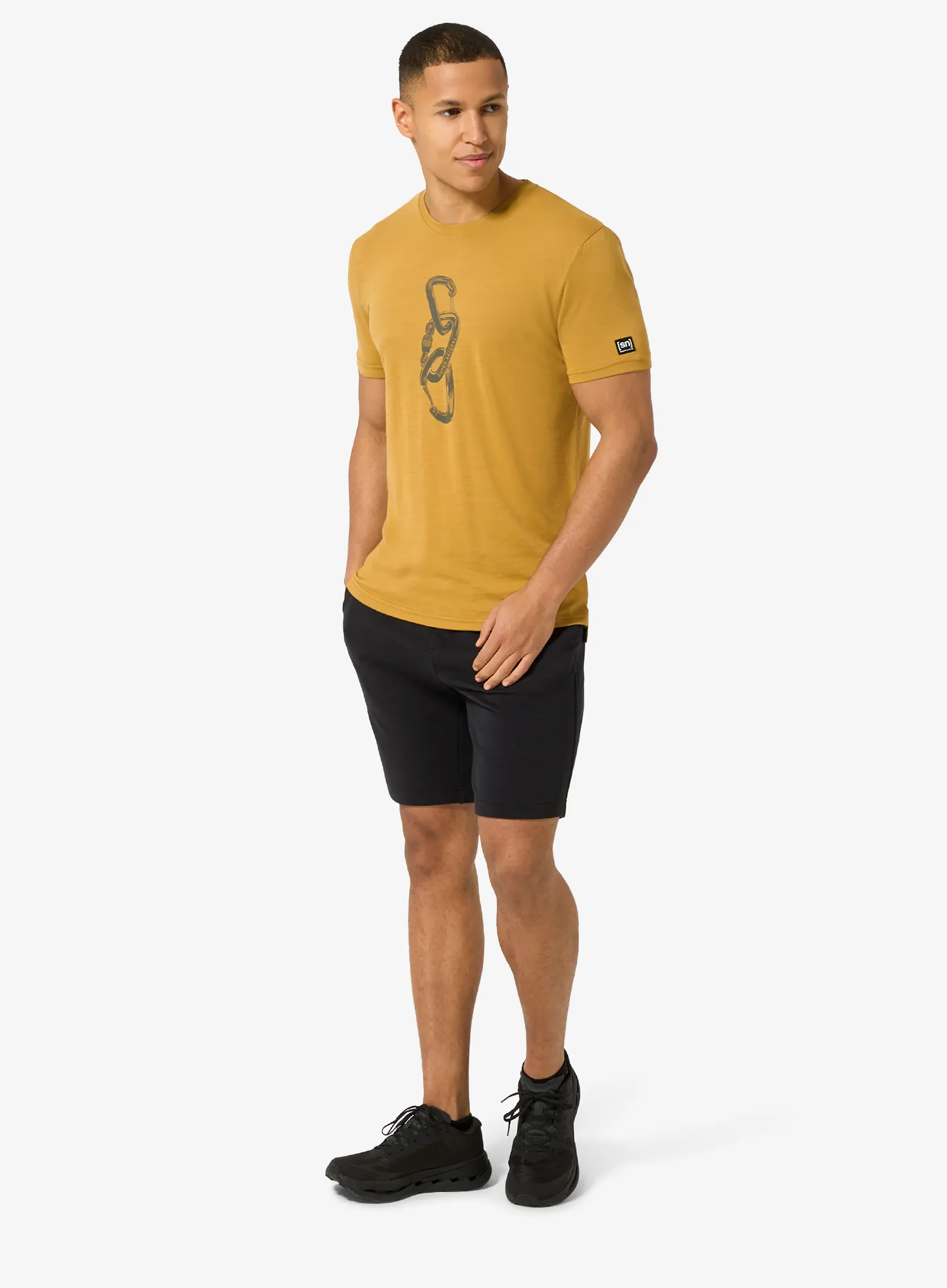 Majica s potiskom Super.natural Carabineri Tee - dried tobacco/c.mere grey mel